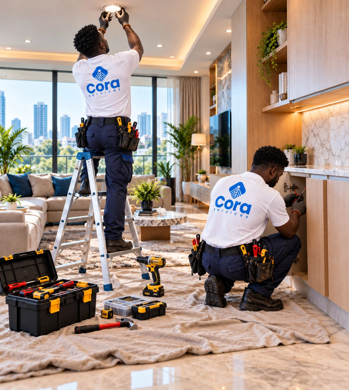 Technician carrying out maintenance
